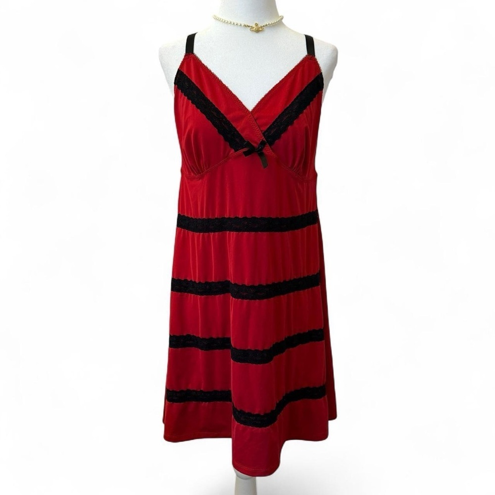 red lace slipdress